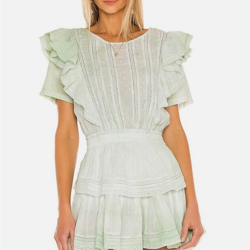 Green loveshack fancy natasha dress